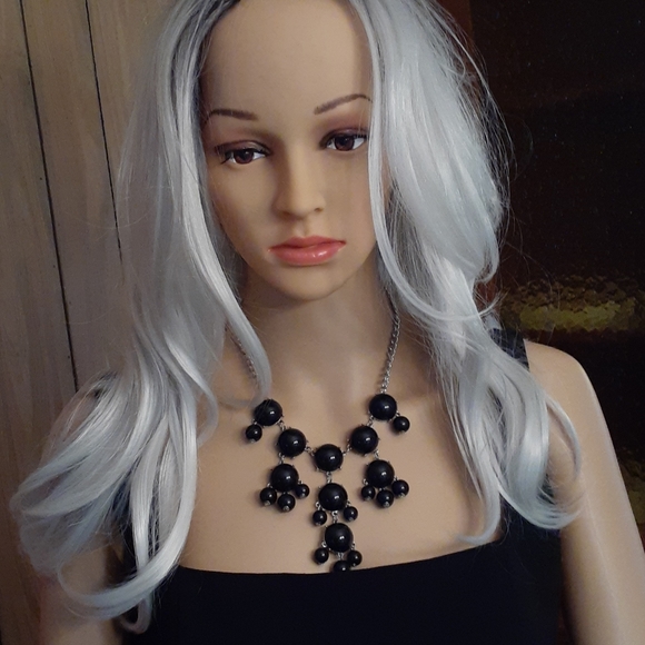 VTG Unique Black Bib Necklace - Picture 9 of 11